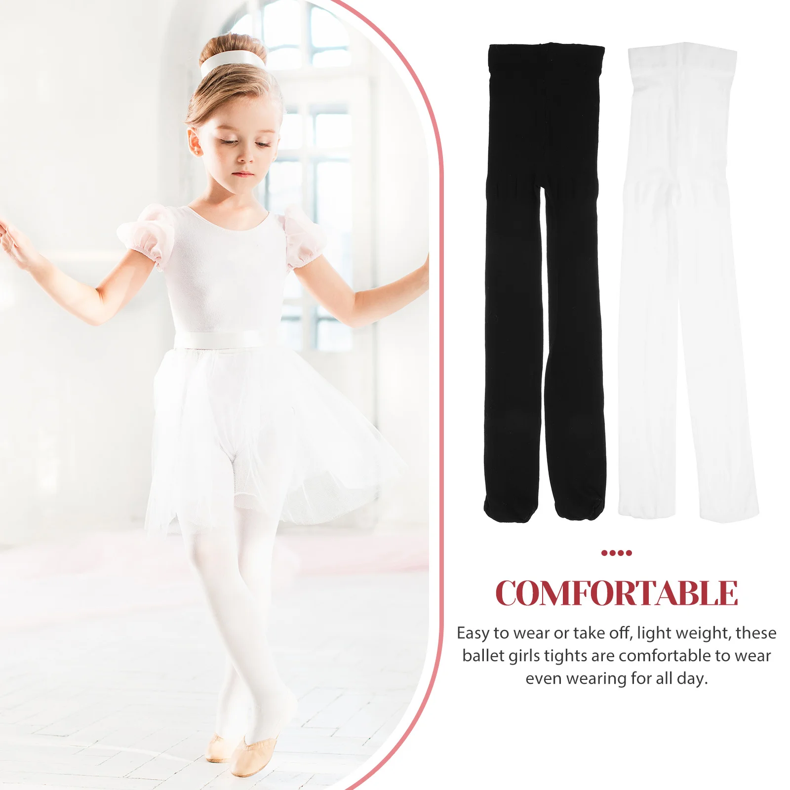 

2Pcs Ballet Girls Pantyhose Supple Comfortable Toddlers Dance Tights for Performance Children Ballet Dancers Pantyhose