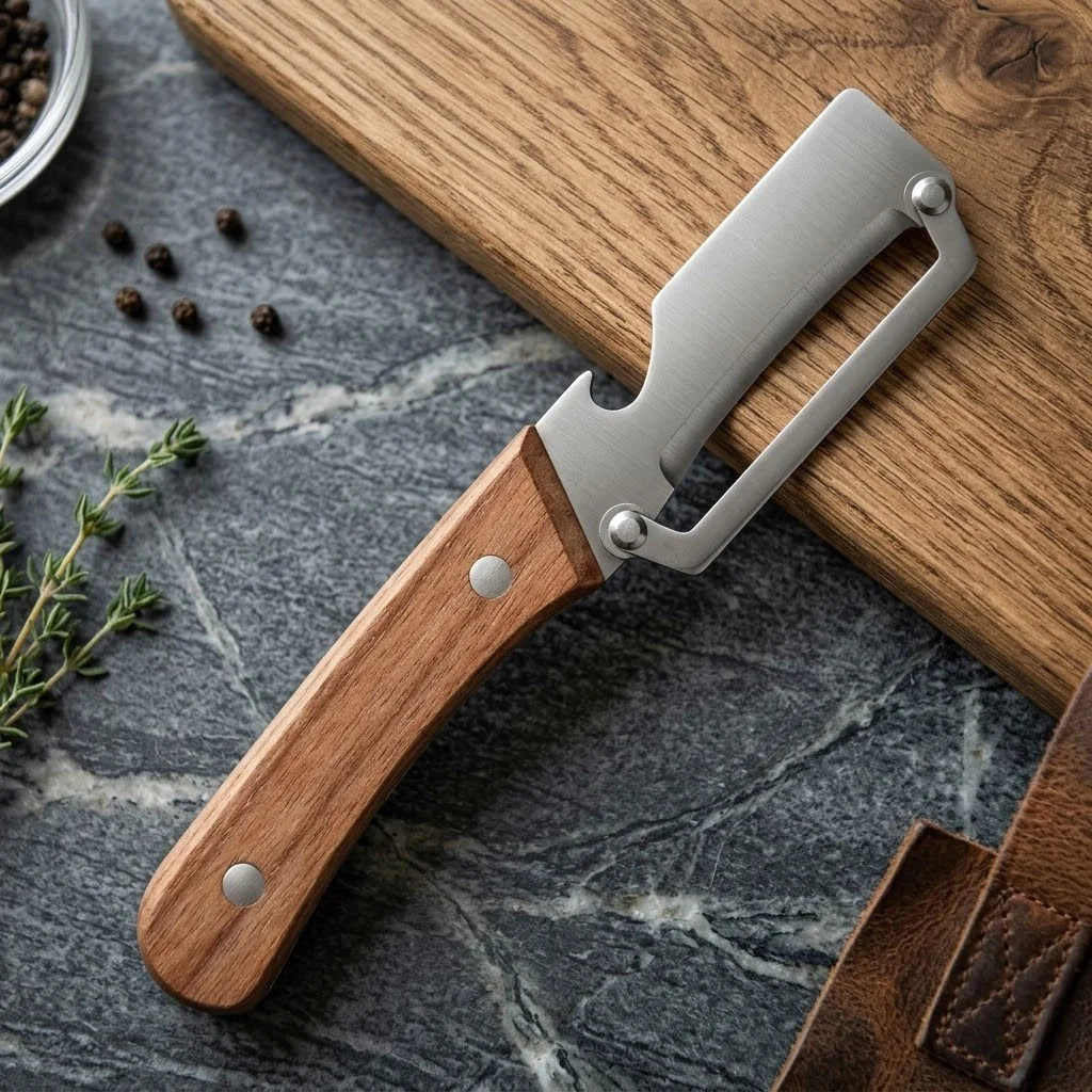1/2/3/5pcsStainless Steel Peeler For Slicing Fruits And Vegetables Multi-Function Kitchen-Specific Peeler With Wooden Handle