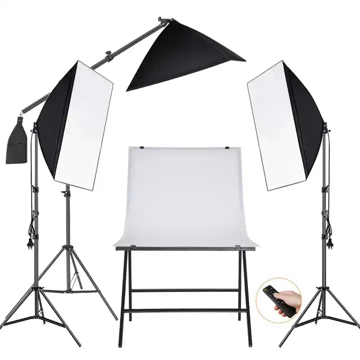 5500k Super Color Temperature Led Lighting Studio Umbrella Softbox Photography Kit Background Backdrop Stand Set