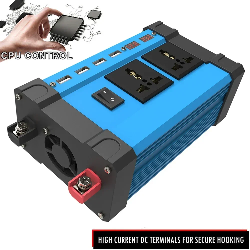 

Full New 4000W Car Power Inverter 12V 220V 110V DC To AC Solar Inversor 12 V 220 V Auto Inverter Sine Wave Convertor Accessories