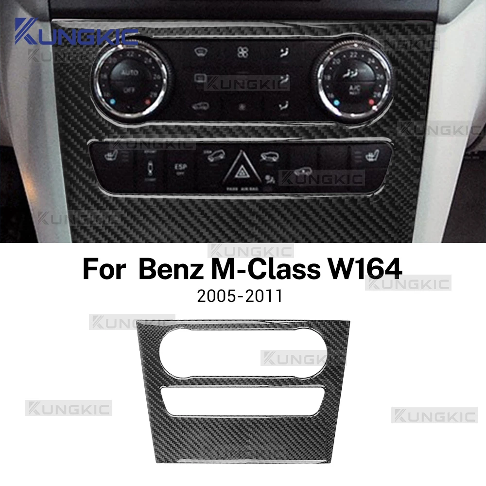 

Настоящее мягкое углеродное волокно для Mercedes-Benz M Class W164 2005 2006 2007 2008 2011, наклейка на рамку автомобильного кондиционера переменного тока