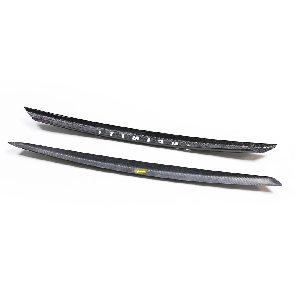 2pcs Rear Trunk trim For Infiniti 2014-17 Q50 Q50S Dry Carbon Fiber Rear Bumper Trunk Plate Trim Cover With Logo