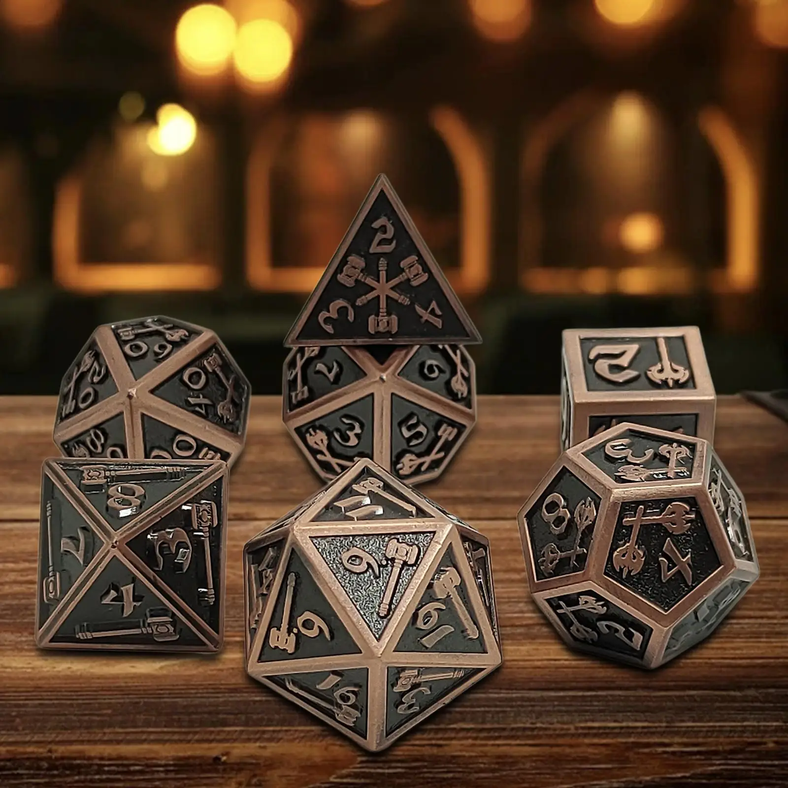 

7Pcs Polyhedral Dices D20 D12 D10 D8 D6 D4, for Math Teaching, DND RPG ,