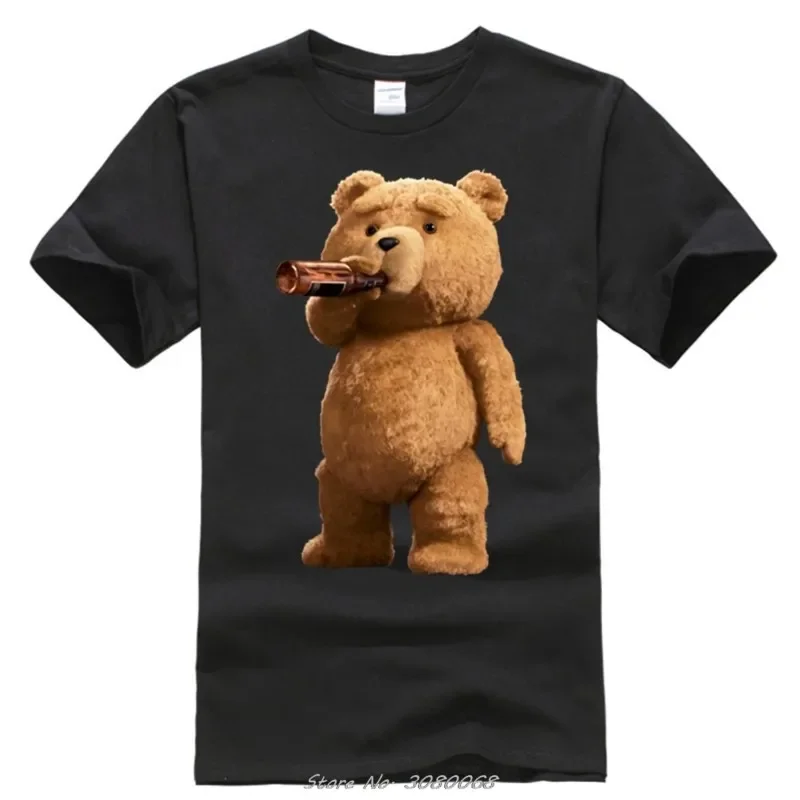 Funny Teddy Bear Reading Newspapers Casual Man Women  Short Sleeve Top  Harajuku Streetwear  Y2K cool white  t-shirt