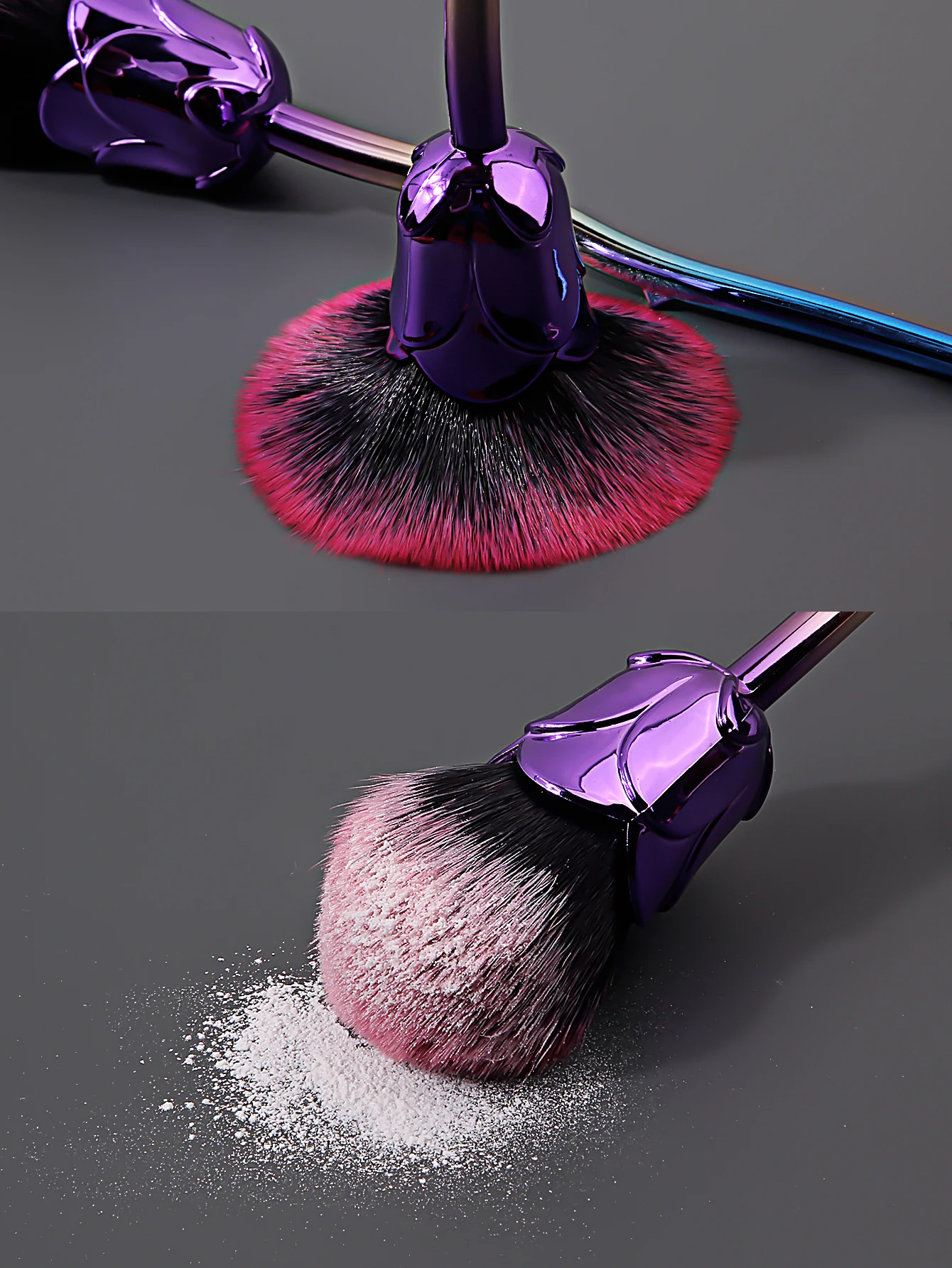 1PC high appearance level flower-shaped loose powder blush brush, facial soft bristle makeup brush, portable makeup tool
