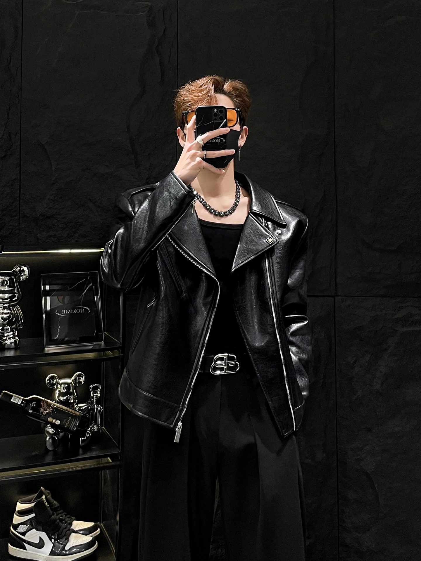 

Heavyweight ort Padded oulder Leather Jaet for Men CleanFit Sle Casual Spring Outerwear Anti-Wind Long Sve Zipper