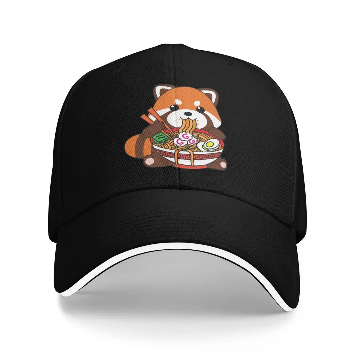 Baseball Caps Kawaii Red Panda Eating Ramen Noodles Fans Support Customized Men Women Casual Summer Hats