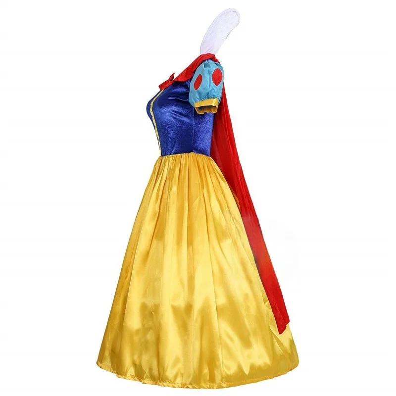 

Sexy Halloween Snow White Costume Women's Cowl Neck Gown with Skirt Support Blue And Yellow Stage Role Play Traditional Chine...