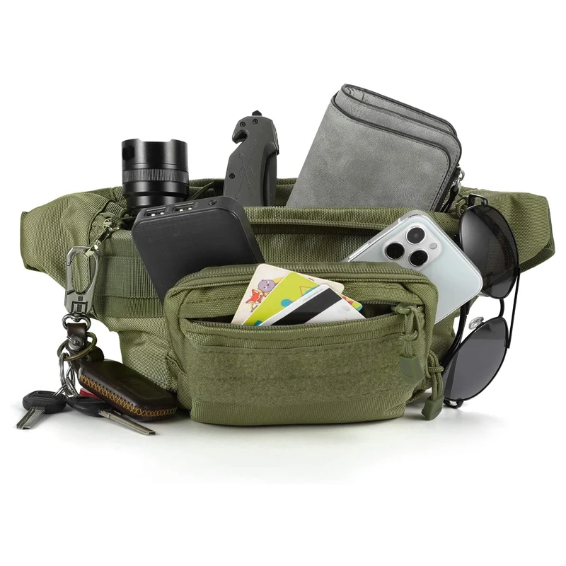 Riñonera táctica militar para hombre, bolsa de cintura grande para exteriores, vida diaria, ciclismo, Camping, senderismo