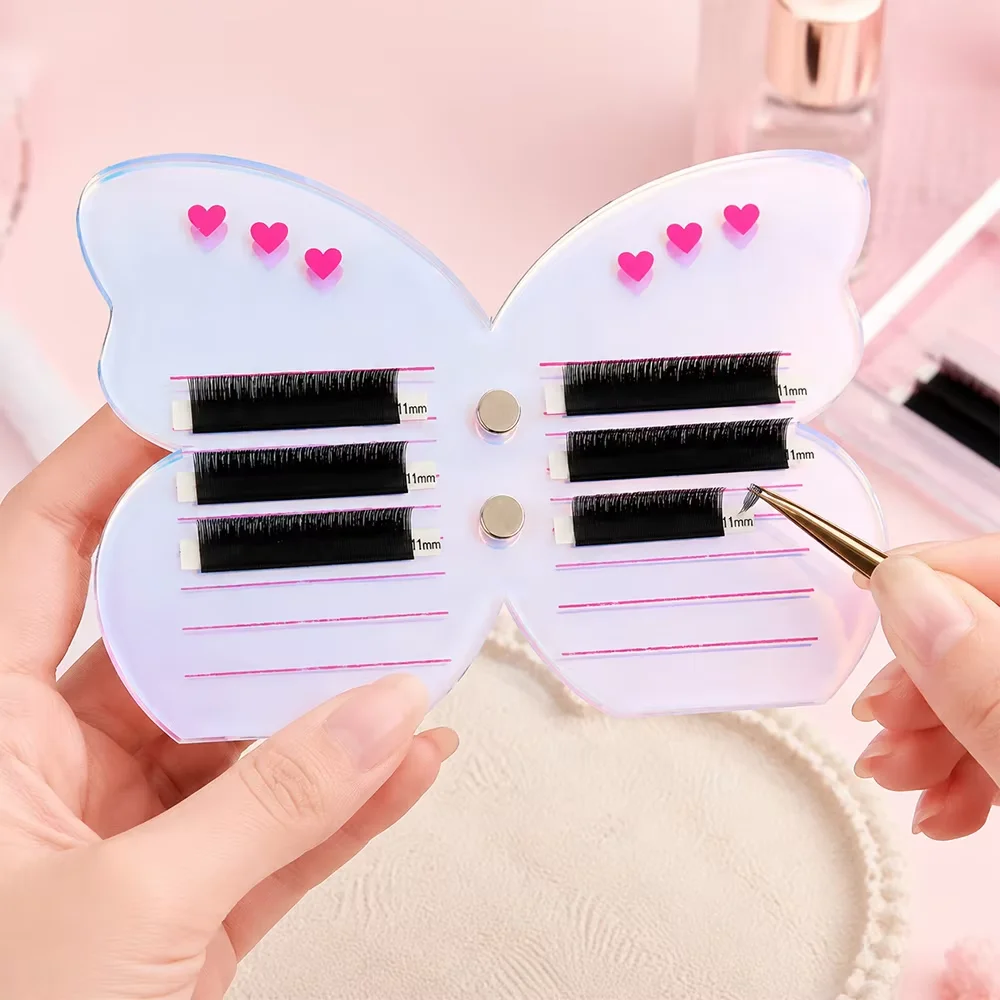Eyelash Extension Tool Acrylic Grafted Eyelashes Holder Colorful Pallet With Magnetic Suction Scale Plate Lash Makeup Tools