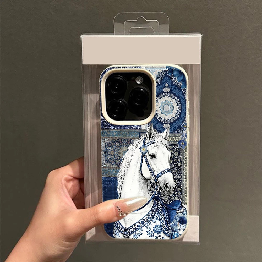 Blue Blue Pattern Phone Case Minimal Y2K Grip for iPhone 17 New 12 Cute Pro 11 Cool Max 13 Style 14 Best Top 15 Air Slim Plus 16 - Aliexpress Deal