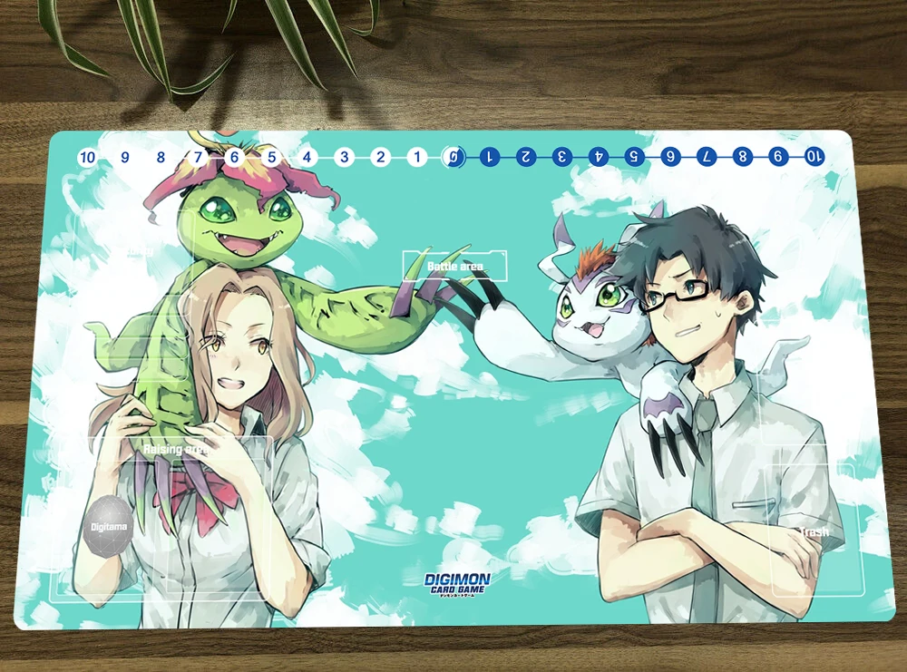 

Board Game Digimon Duel Playmat Mimi Tachikawa Trading Card Game Mat DTCG CCG Mat Mouse Desk Pad TCG Table Play Mat Free Bag