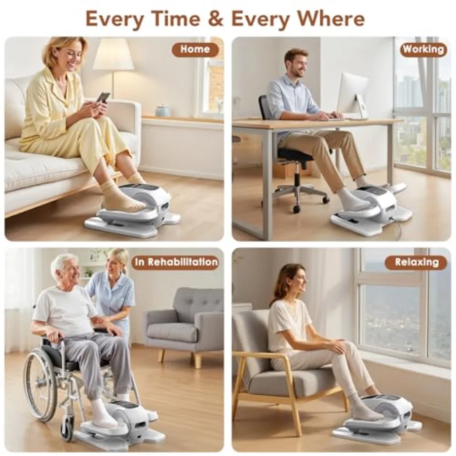 ماكينة تمرين بيضاوية الشكل تحت المكتب، جهاز تمرين ساق بيضاوي صغير كما رأينا على شاشة التلفزيون، جهاز تمرين بدواسة كهربائية أثناء الجلوس لـ S