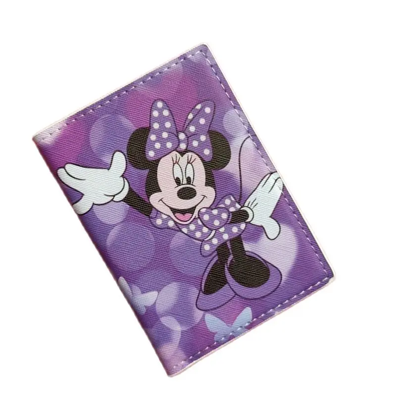 Disney Mickey Minnie Office Ladies Travel Passport Cover Wallet Unisex Business Multifunction Credit Card Purse Organizer Case