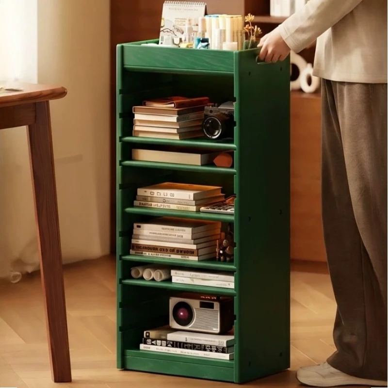 Storage Show Bookshelf Slim Ground Vertical Figure Wooden Bookshelf Classic White Muebles Para Salas Space Saving Furniture