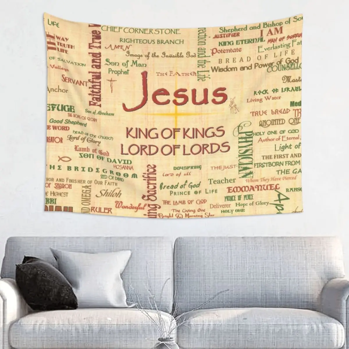 Custom Jesus Biblical References Hippie Tapestry for Bedroom Decoration Religious Christian Divine Mercy Tapestries Home Decor