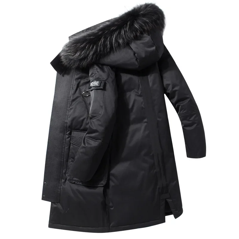 Men's Mid To Long Style Trendy Handsome Men's Coat High Quality Design Parkas Men's New Korean Version Thick Parka Over The Knee