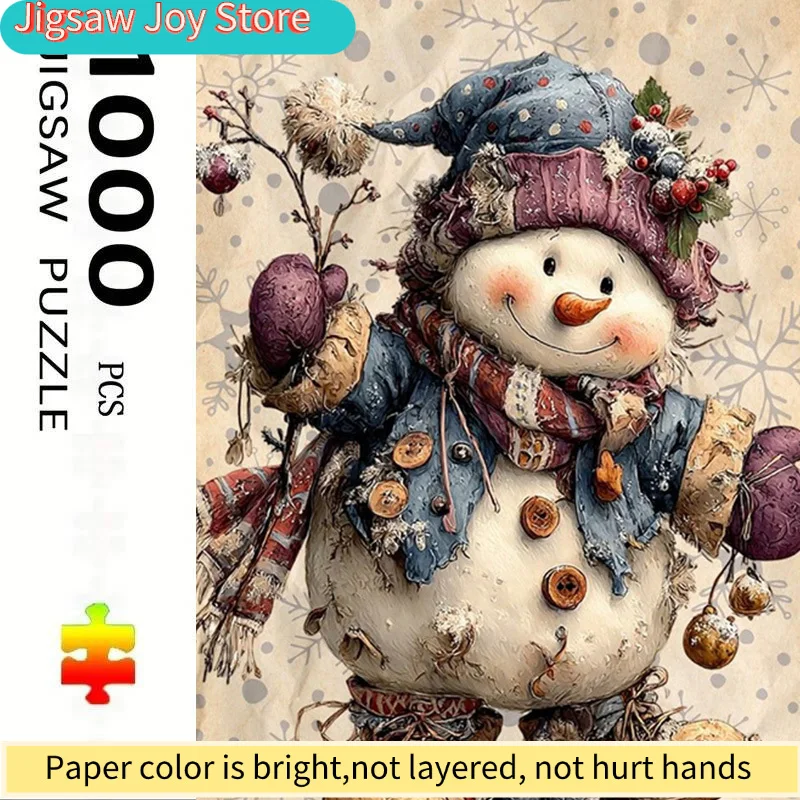 

Большой пазл для взрослых, 70.0x50.01 см, с изображением рождественского снеговика, для развития мышления взрослых и всей семьи, в портативной коробке