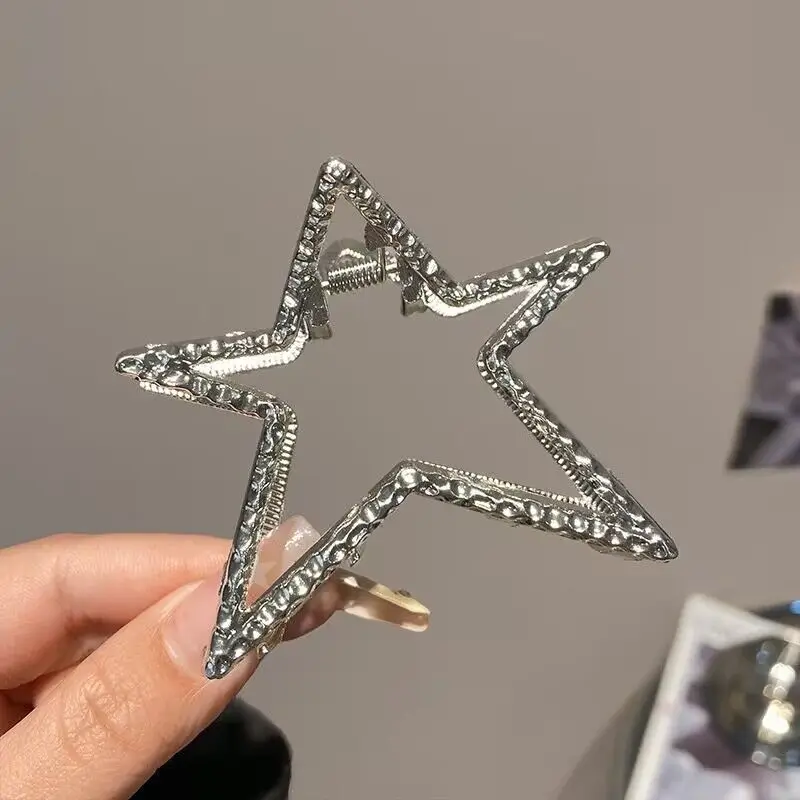 2023 New Trendy Metal Hair Claw Hairgrips Korean Geometric Star Hair Clips Crab Hairpin For Women Girl Hair Accessories Headwear