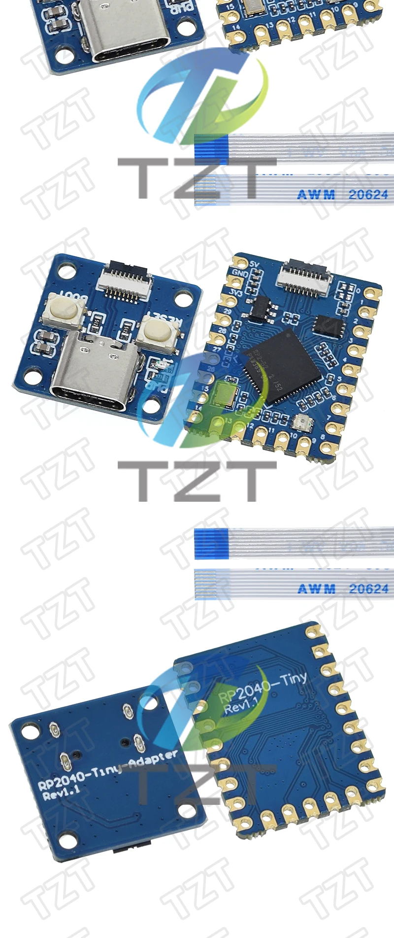 TZT RP2040-Tiny Development Board Modul RP2040 Für NULL Raspberry Pi PICO USB Typ C Schnittstelle 264 KB SRAM 2 MB Flash Für Arduino – Detail 8