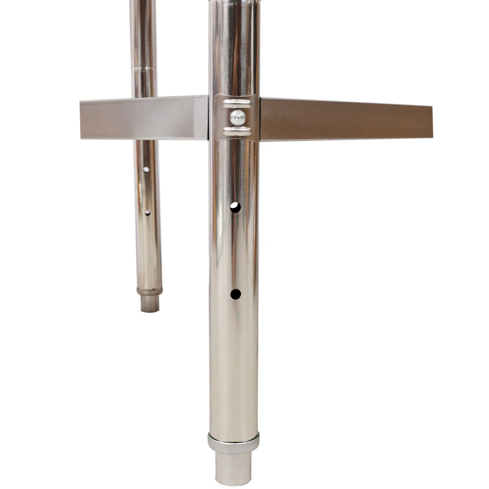 Stainless Steel Prep Table, 30 x 24x 35-1/2 Inch, 440lbs Load Capacity Heavy Duty Metal Worktable with Backsplash Adjustable