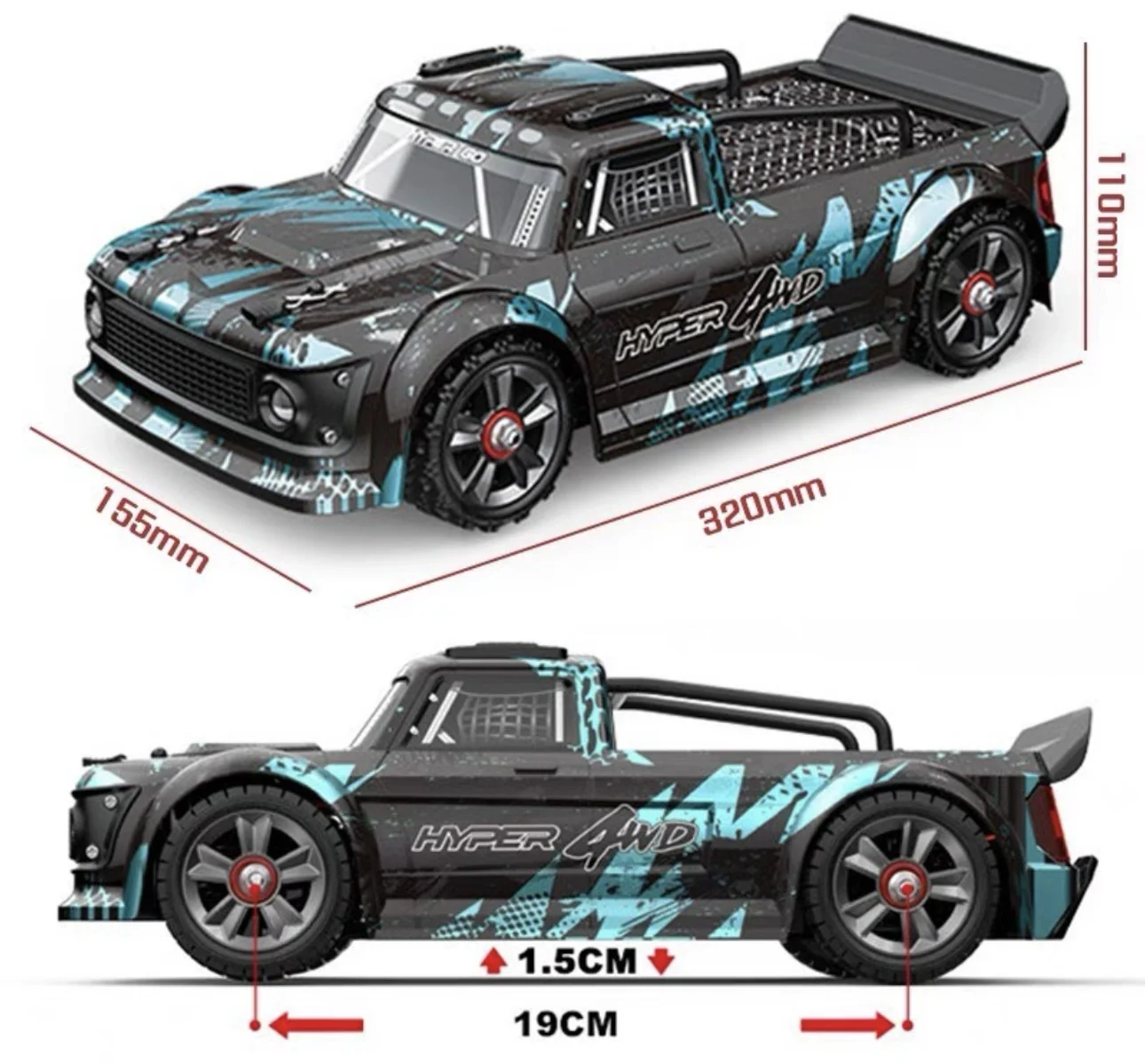 MJX 14301 1:14 Бесщеточный дрифтовый радиоуправляемый автомобиль на 4WD — RTR 70 км/ч, шасси из сплава, светодиод, подарок для раллийной/надорожной дороги