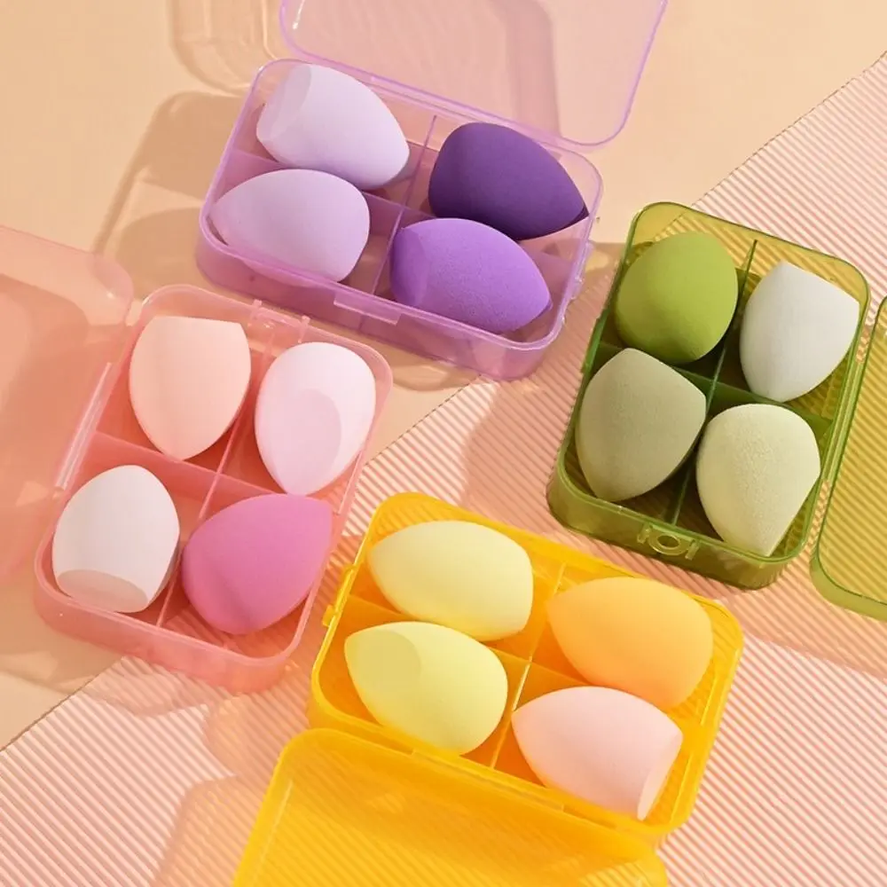 4 Stuks Pro Foundation Cosmetische Puff Set Beauty Met Doos Droge Natte Bruikbare Magische Borstels Make-Up Tool Pufs Make-Up Make-Up