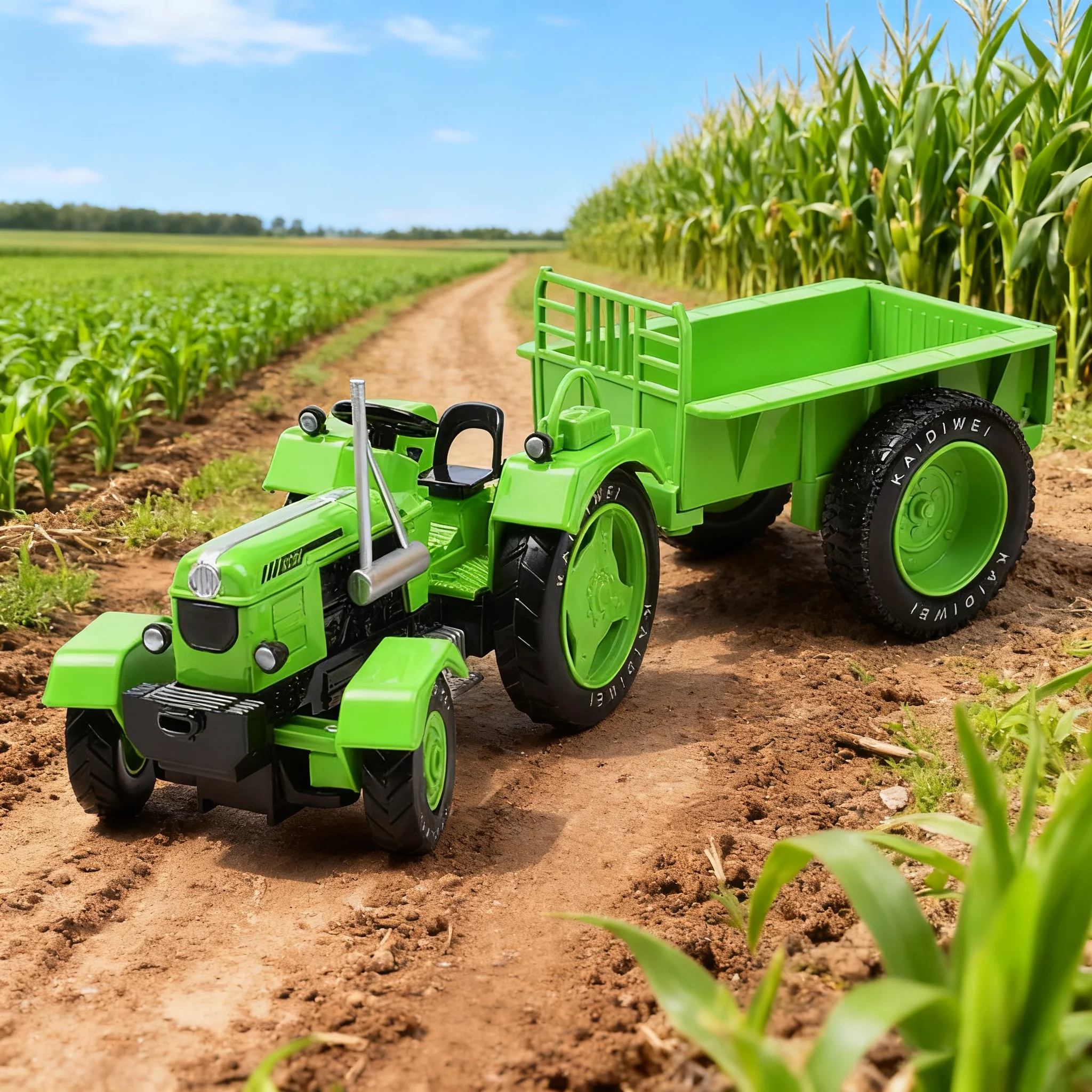 1/18 Alloy Vintage Tractor Model Farmer Trailer Car Model Toy Simulated Agricultural Vehicle Children Xmas New Year Gift