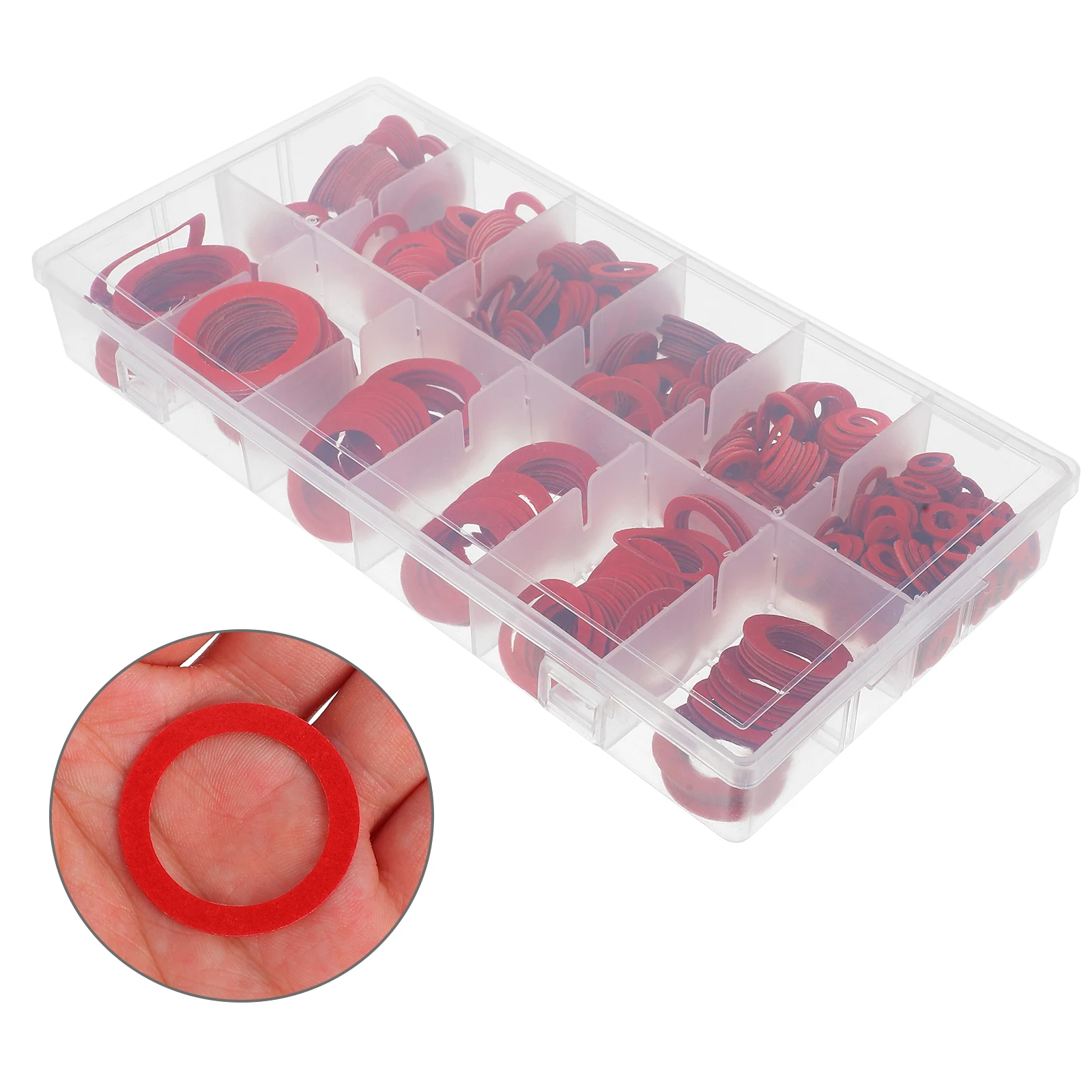 

600pcs Paper Flat Washers Gaskets Spacer Kits Hardware Nuts Sealing Fiber Plain Rings Washer Set
