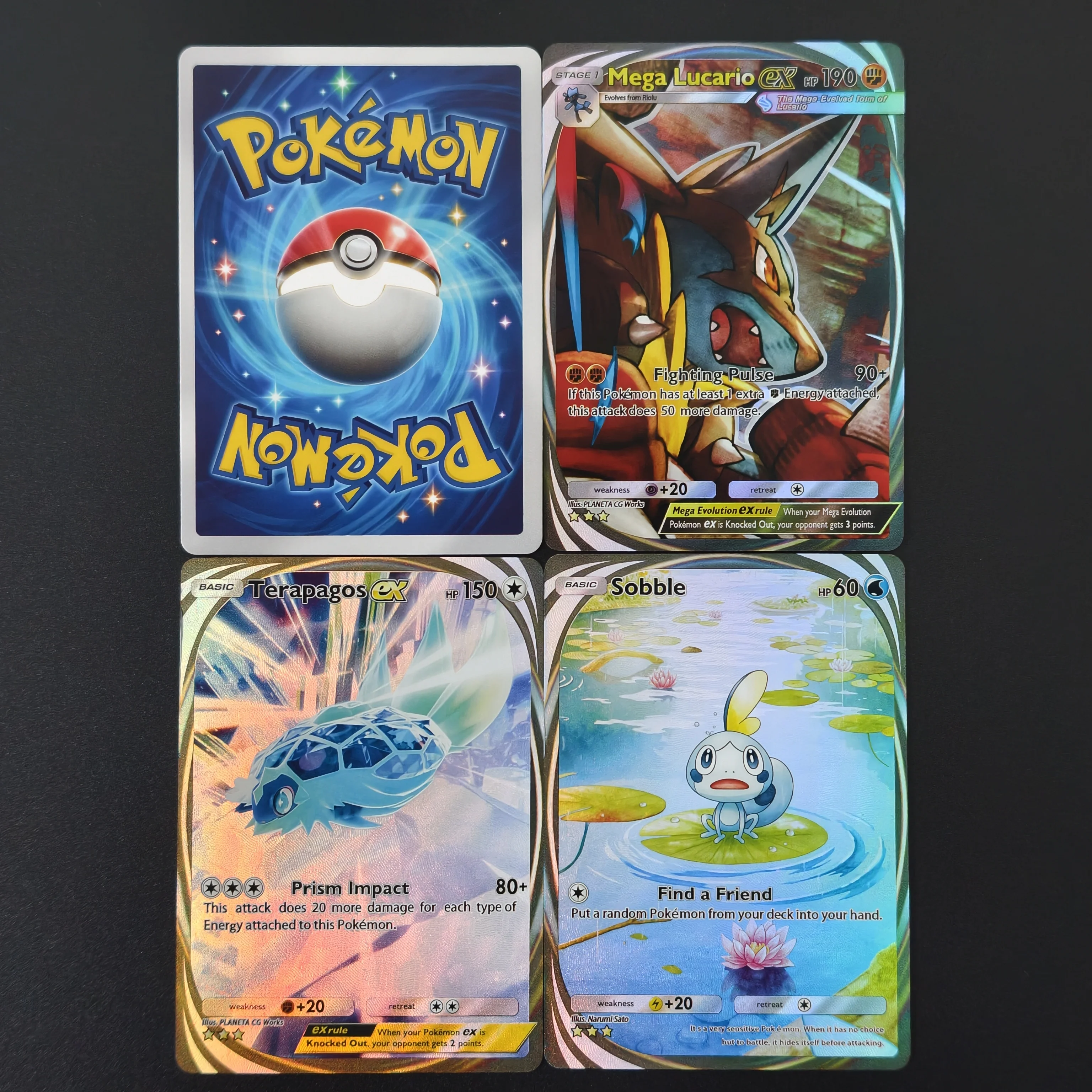 DIY Pocket Collection Card TCG Sobble MegaLucarioex Terapagosex IR Full Art Holo Shiny English Collection Anime Game Card