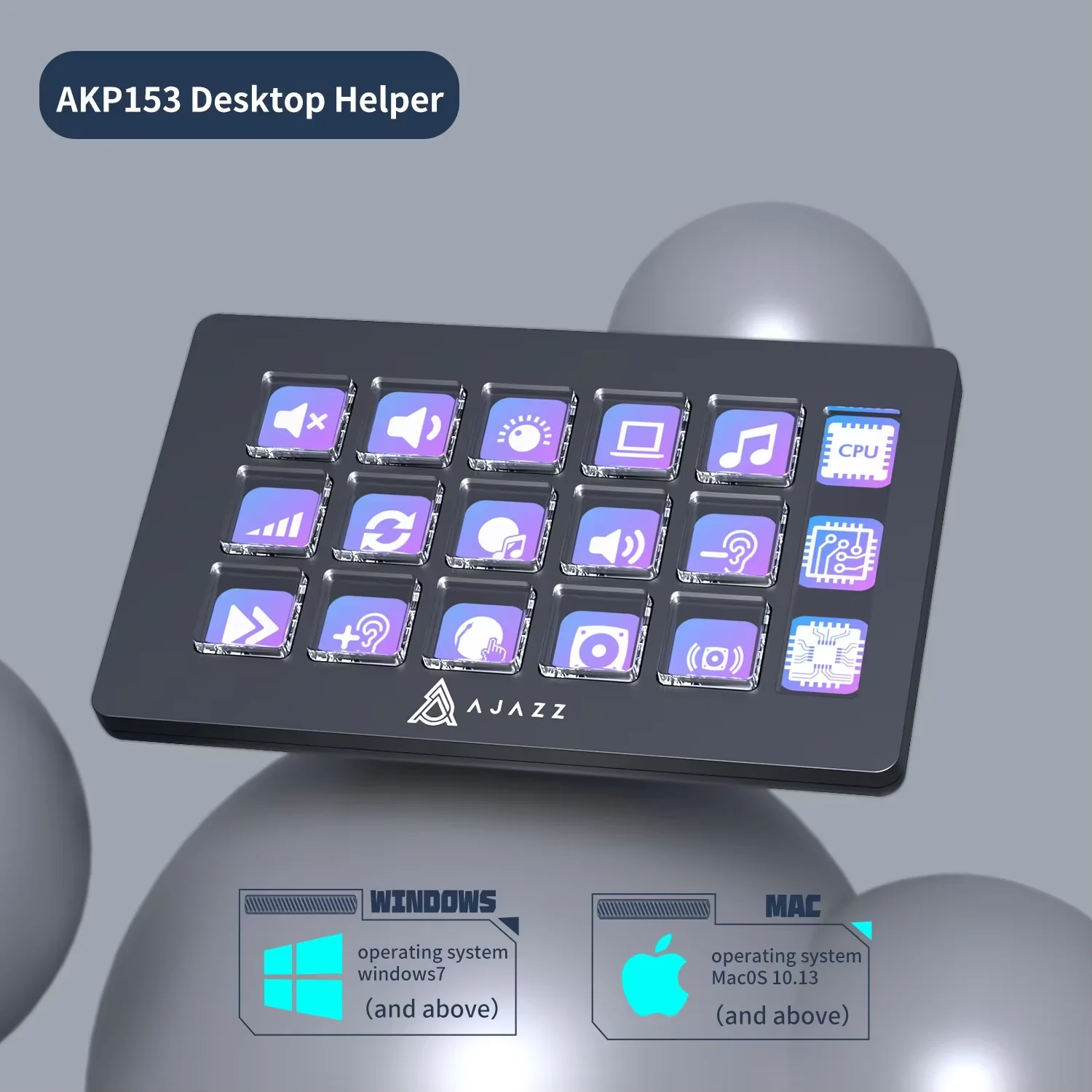 Ajazz AKP03E/153E Programmeerbaar Macro Toetsenbord Mechanisch Gaming Toetsenbord Aangepaste Knoppen Mini Toetsenbord Voor Meerdere Scenario's