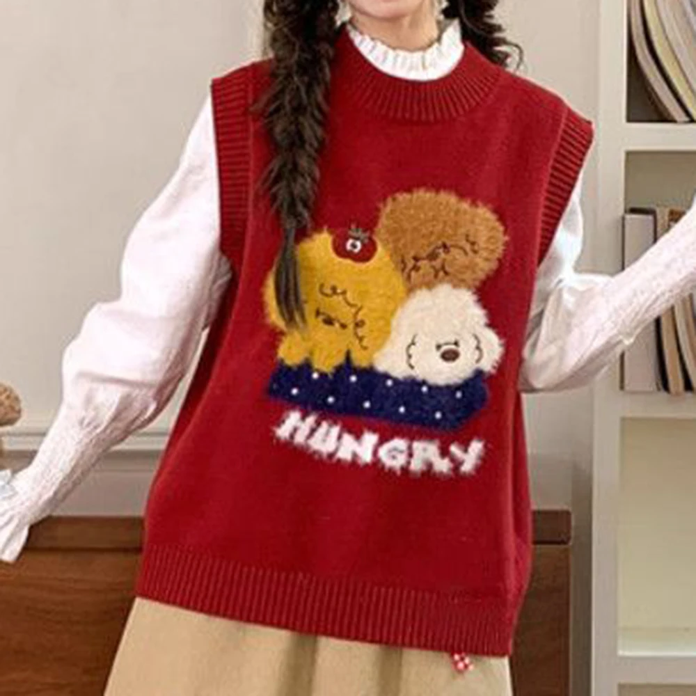 puppy embroidered vest female 2026 new autumn sweet wind cute age-reducing versatile sleeveless top