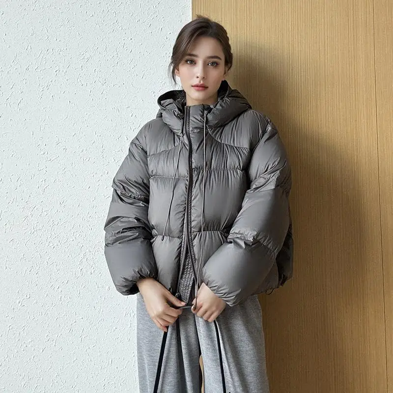 شتاء جديد ملابس خارجية معطف مقنع الكورية Sle مستقيم قطع الأبيض Du أسفل البخاخ المرأة ort Thiened #1