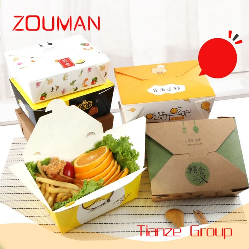 Custom , China kraft paper french fries waffle box paper cone takeaway food packaging with logo