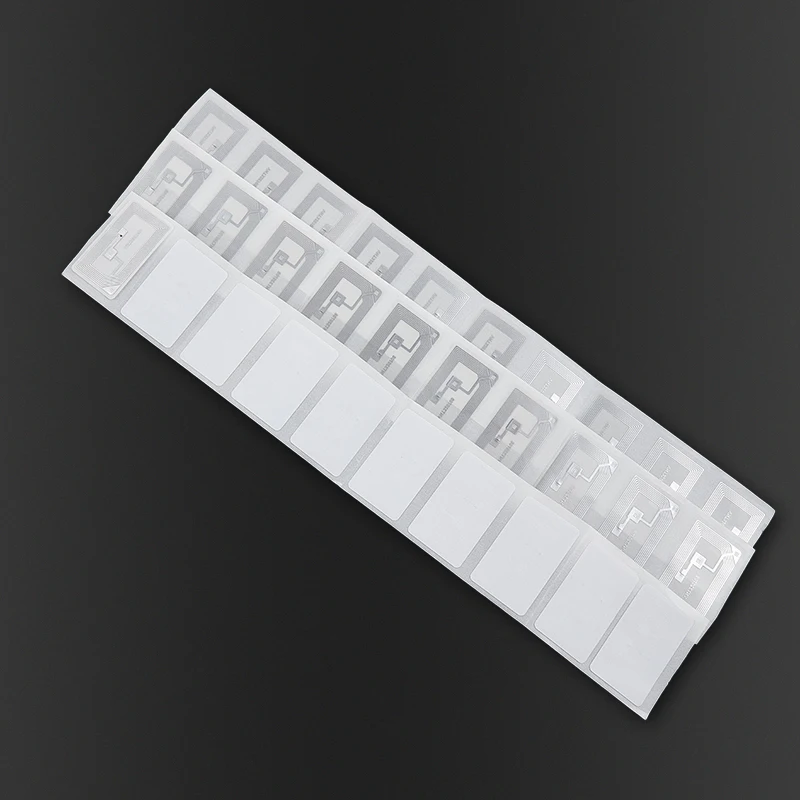 10pcs 13.56MHZ NFC Chip Tags RFID Programmer Chip Sticker Wet Inlay Label Universal 25*40mm