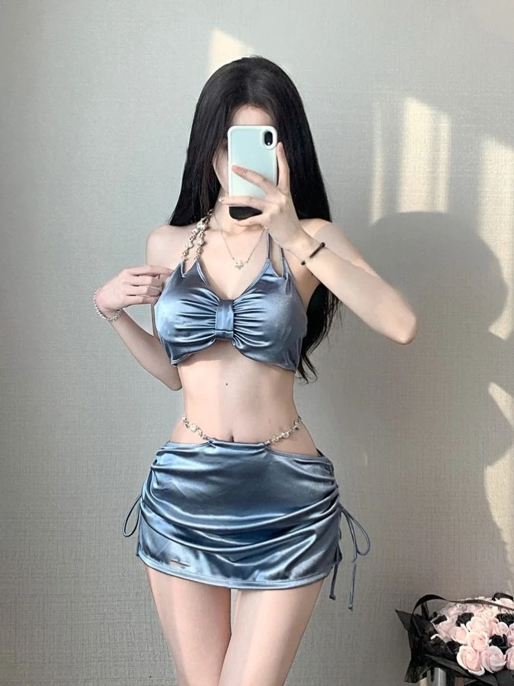 Women's Elegant Thin Strap Bikini Set Sexy Push Up Swimsuit Summer Beachwear Holiday Hot Spring Suit
