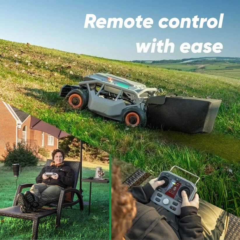Cortacésped Robótico Personalizado Mowrator S1 con Control Remoto, 4WD, 75% 37 ° Cortadora para pendientes pronunciadas (Edición con ruedas anchas)