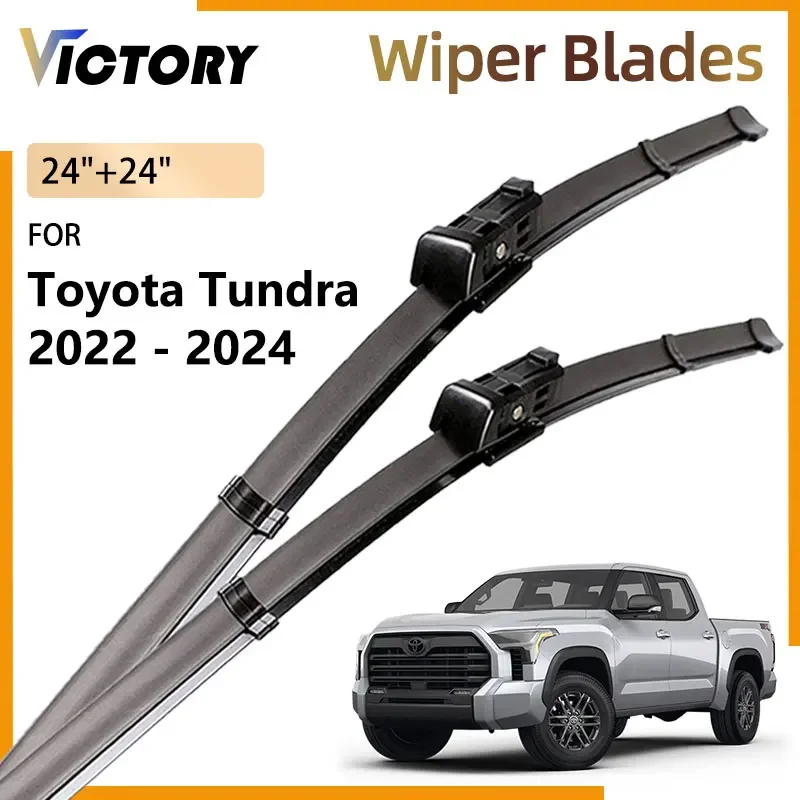 

Car Front Wiper Blades Set For Toyota Tundra XK70 2022 2023 2024 Accessories Windshield Windscreen Window Brushes Parts 24"+24"