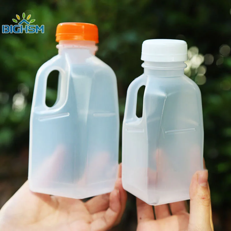 Botella de agua de plástico transparente para niños, botella de bebida de leche para mascotas con tapa, utensilios para acampar y senderismo, 320/500ml