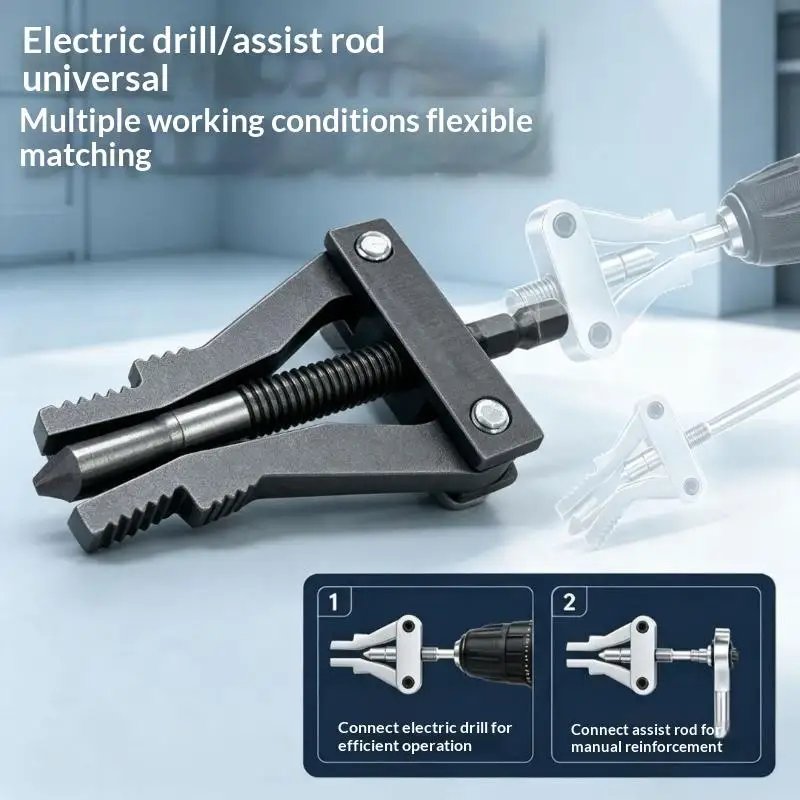 Pipe Extractor Broken Thread Puller Hex Shank Labor Saving Screw Remover Works with Power Drill for Industrial Pipe Maintenance