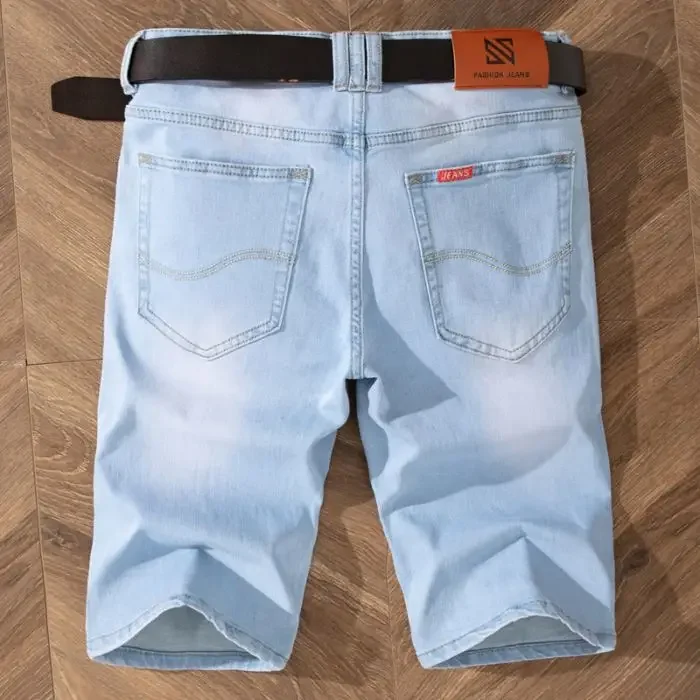 

2025 Summer Brand Stretch Thin Bermuda Masculina Cotton Denim Jeans Jorts Men Knee Length Soft Ropa Hombre Shorts