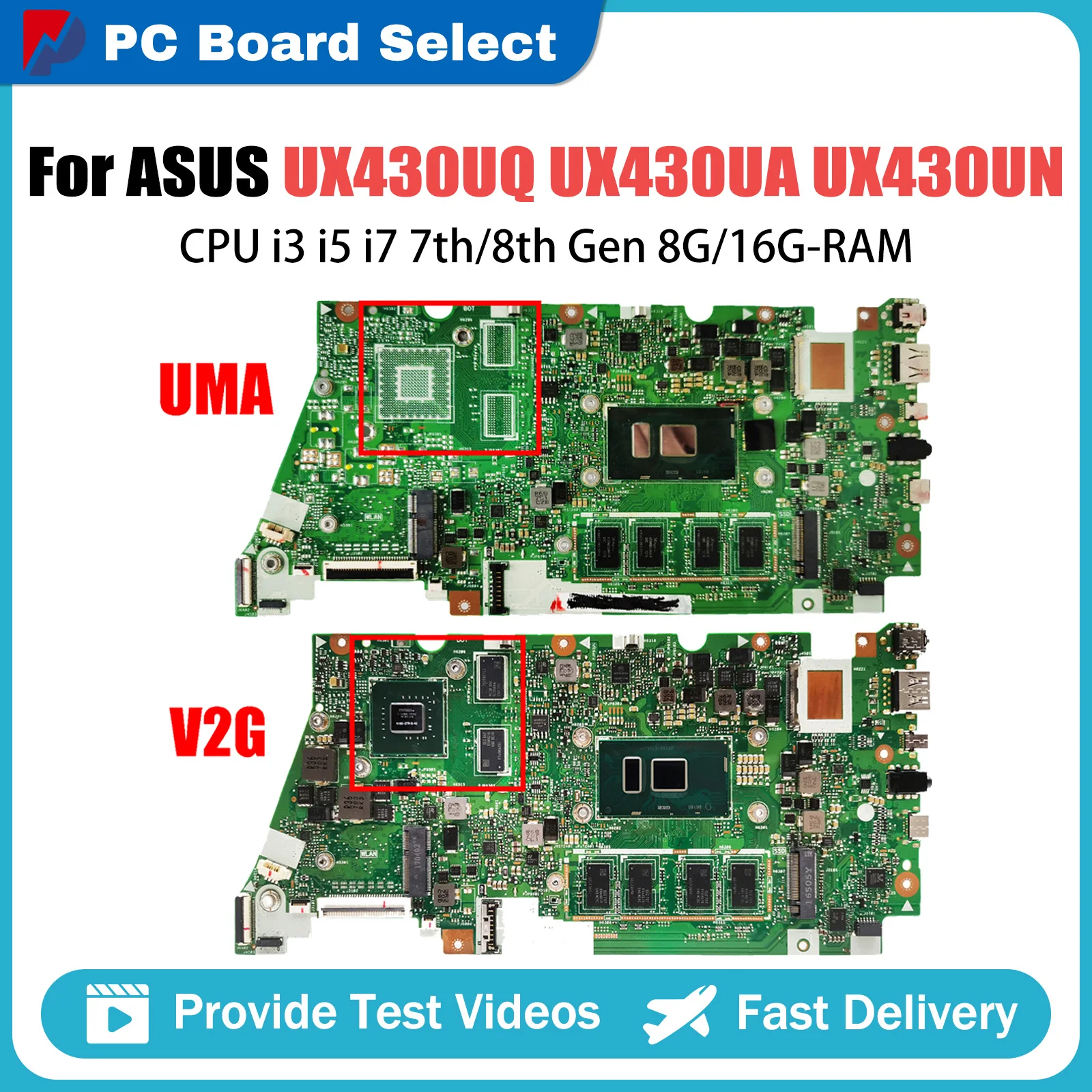 

UX430UQ Motherboard For ASUS ZENBOOK 14 UX430UA UX430UN UX430UNR UX430UQK Laotop Mainboard i3 i5 i7 7th 8th Gen GT940MX UMA