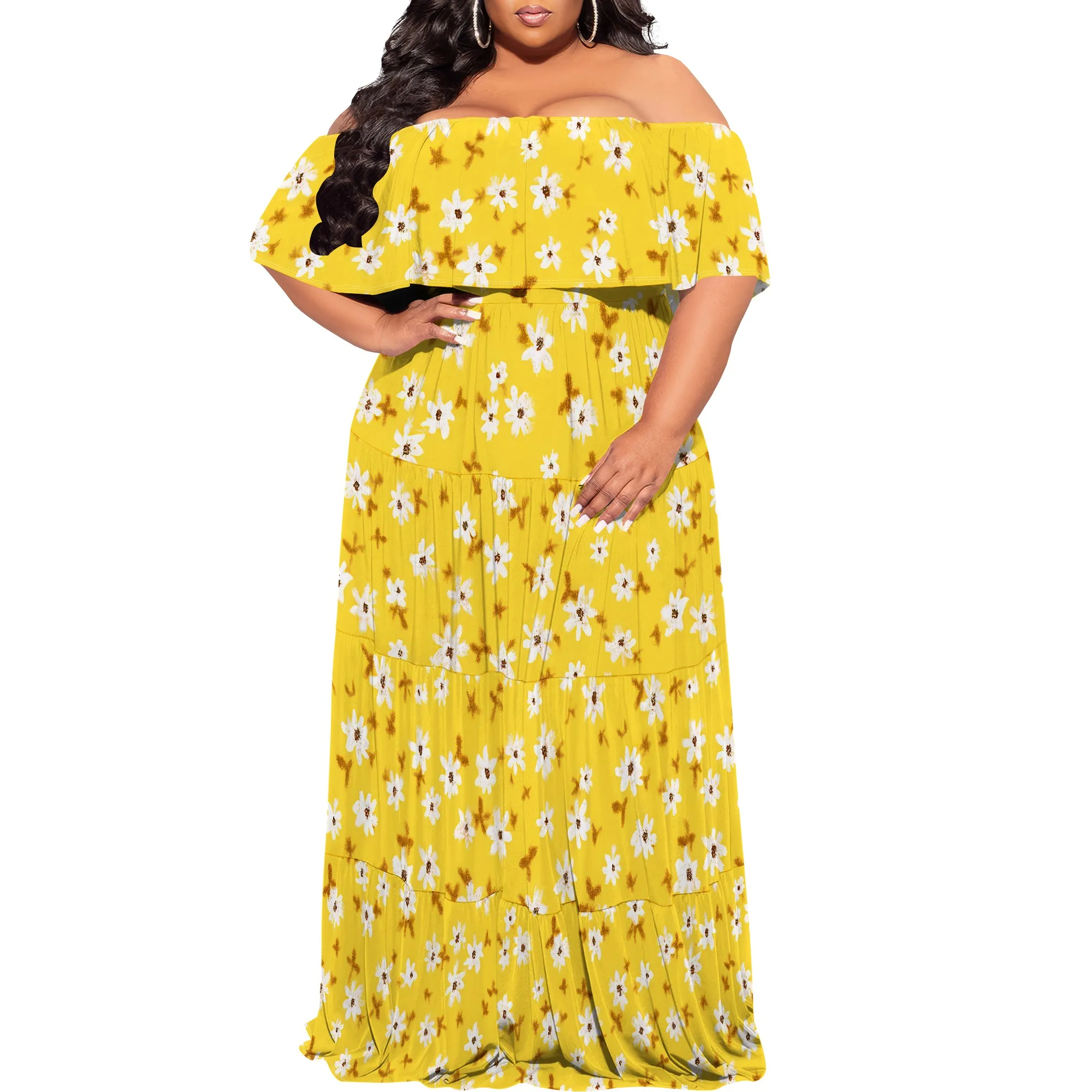 

Women's Off The Shoulder Maxi Dress 2025 Summer Sleeveless Casual Slim Swing Formal Party Dresses