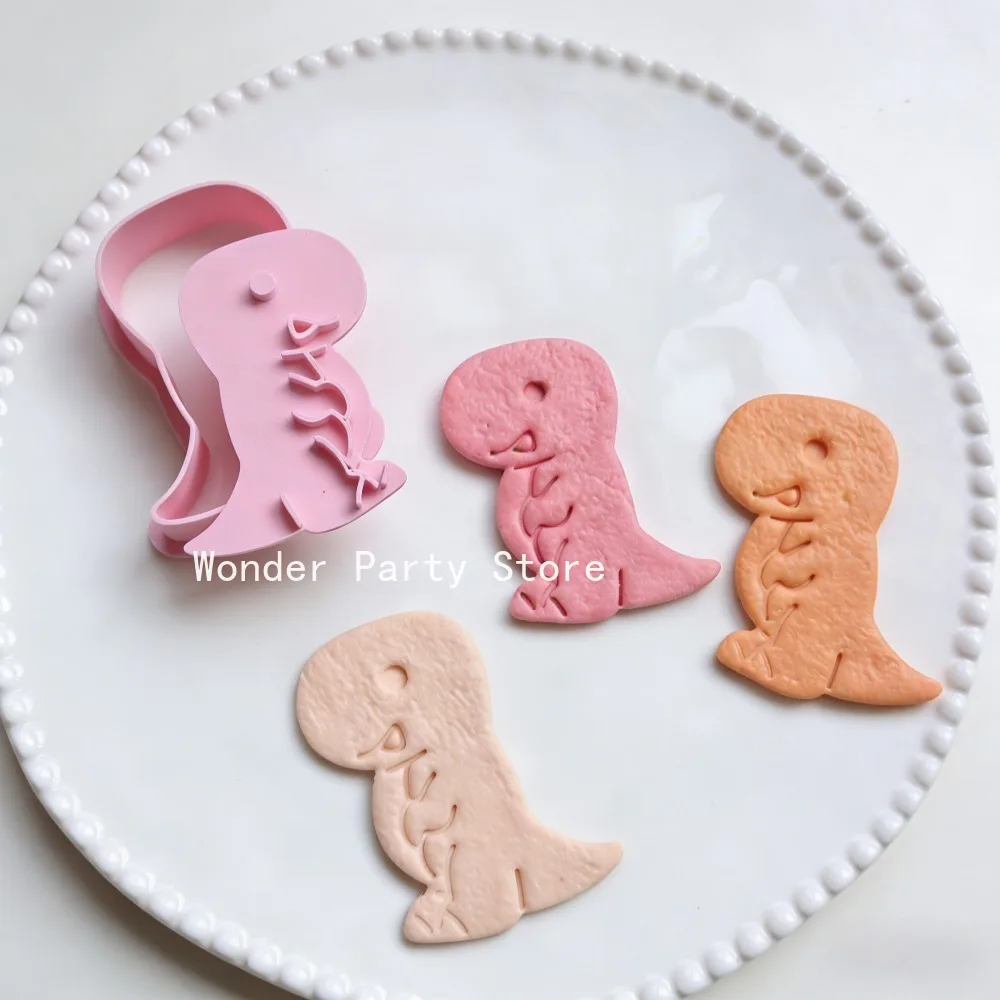 Dinosaur Cookie Plunger Cutter Cartoon Baking Mould Cookie Stamp Biscuit Mold Animal Shape Cookie Cutters Baking Tools