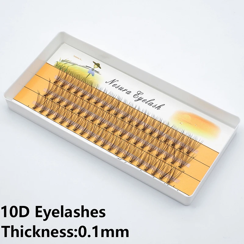 10D Cílios 60 pacotes/caixa Individual Cílios Cluster Natural Eyelash extensão Maquiagem Ferramentas Soft box Lashes atacado