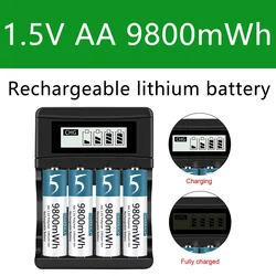 Aa Batterij 1.5V Oplaadbare Polymeer Lithium-Ion Batterij Aa Batterij Voor Afstandsbediening Muisventilator Elektrisch Speelgoed Met Usb-Oplader