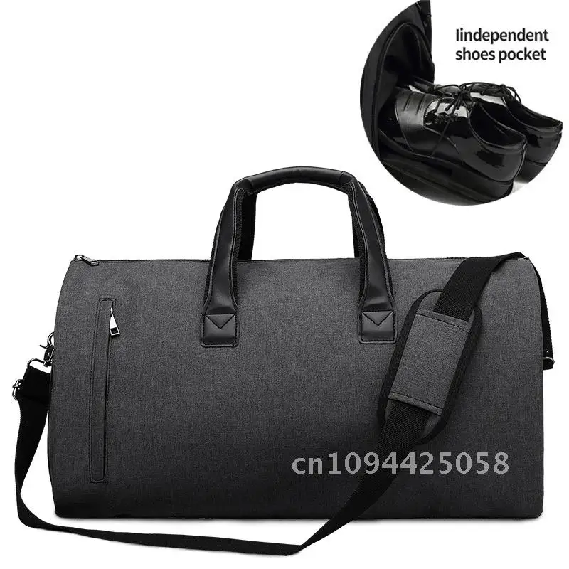 

2 In 1 Garment With Bag With Shoes Compartment Convertible Bag Carry Bag Strap Travel Travel Shoulder On Duffel Luggage Suit