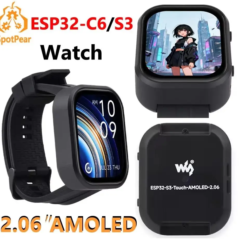 Płytka rozwojowa z ekranem dotykowym AMOLED 2,06 cala ESP32-C6, ESP32-S3 z funkcją głosowego czatu AI DeepSeek na 2,06 cala — zdjęcie produktu 6