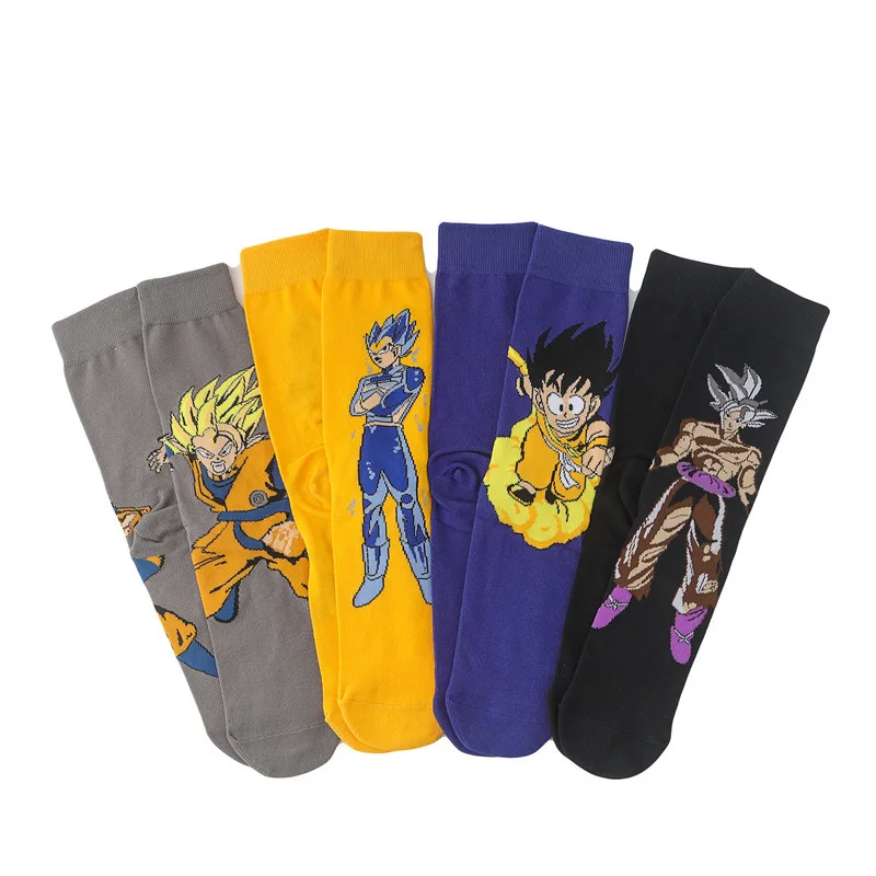 Kawaii Dragon Ball Anime Socks Men's Cartoon Figure Super Saiyan Vegeta Son Goku Cosplay Men Women Kids Adult Casual Socks Gift