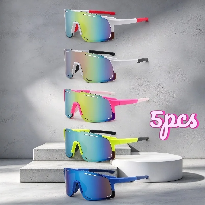 5pcs 5pcs Water‑Silver Lens Black Frame Cycling Shades, Unisex Anti‑UV Sports Goggles for Outdoor Bike Riding - Aliexpress Deal